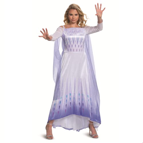 Disguise Frozen Snow Queen Elsa Deluxe Kostüm für Damen, weiß/blau, Small (4-6) US von Disguise