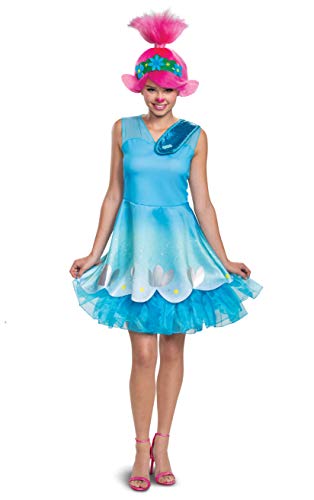 Disguise Trolls Poppy, Official World Tour Movie Adult Costume and Headpiece Kostüme in Erwachsenengröße, Blau, Medium (8-10) US von Disguise