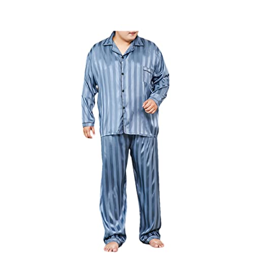Disimlarl Herren-Pyjama-Set, Seide, Satin, Nachtwäsche, Homewear Heimanzug, super große Größe, Schlafanzug, 804, XXXXXX-Large von Disimlarl