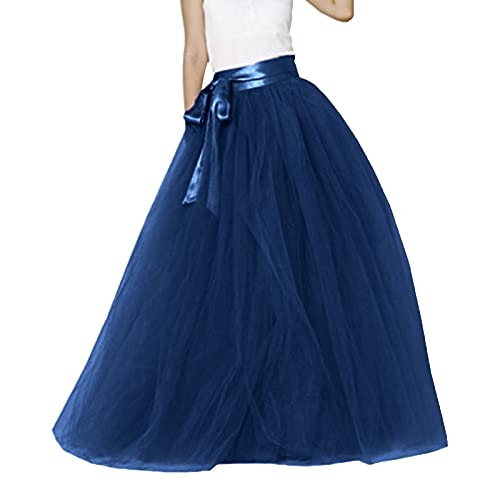 Damen Tüllrock Taille Midi Tutu Rock Mesh Ballett A-Linie Knielang Sommerrock 80er Rockabilly Tanzkleid Tütü Minirock Ballkleid Abendkleid für Täglich, Abschlussball, Party BU1,Einheitsgröße von Dislsokrhov