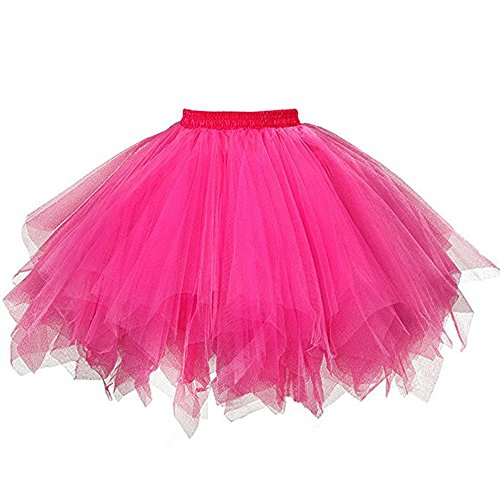 Dislsokrhov Damen Tüllrock Tütü Rock 50er Rockabilly Petticoat Tutu Unterrock Kurz Ballett Tanzkleid Cosplay Ballkleid Abendkleid Minirock Tanzkleid Dehnbaren Tutu Rock Ballettrock Tüllrock für Party von Dislsokrhov