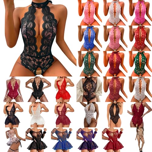 Dislsokrhov Reizwäsche Für Sex Damen Dessous Set Korsage Mollig Negligee Frau Unterkleid Sey Dessous Unterwäsche Netzkleid Strapse Corsage BH Set Reizwäsche Party Outfit Damen Sexy 04 Schwarz, L von Dislsokrhov