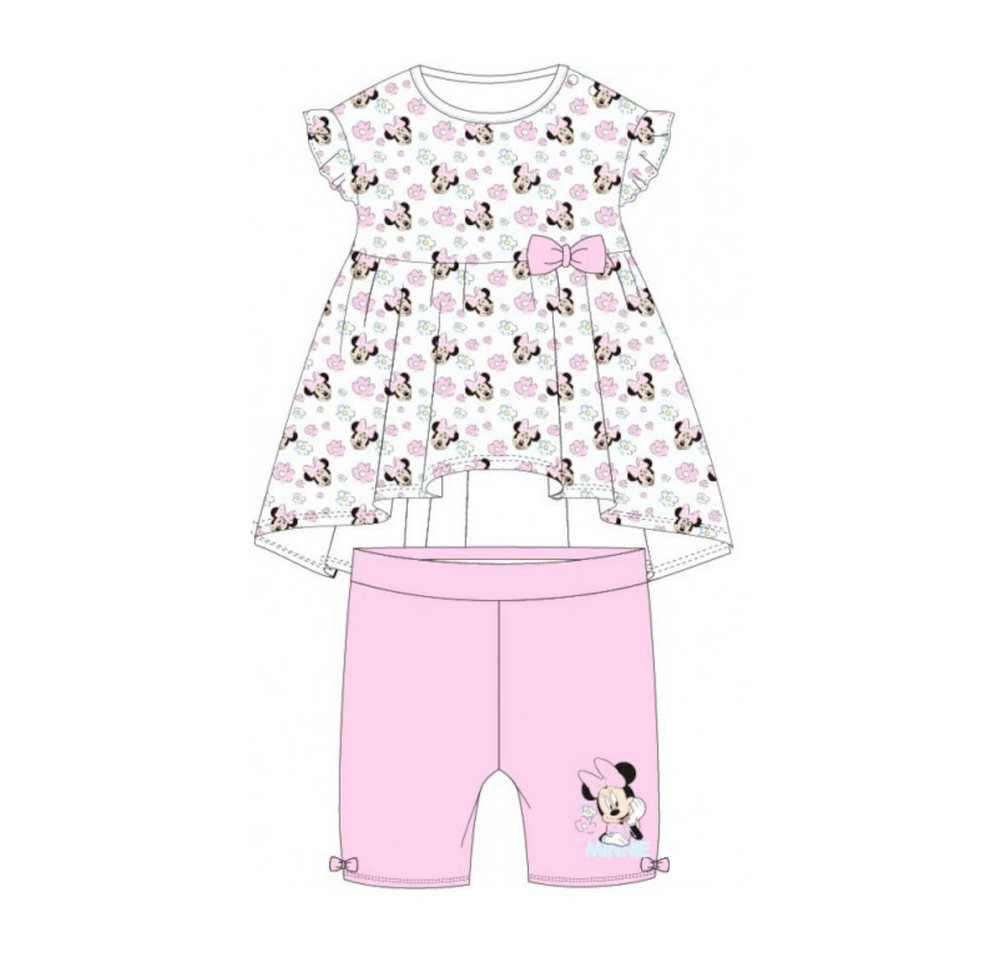 Disney Baby Shirt & Hose Baby- Set: "Minnie Mouse im Blumenfeld " Kleid & kurze Hose, Größen (Set, 2-tlg) von Disney Baby