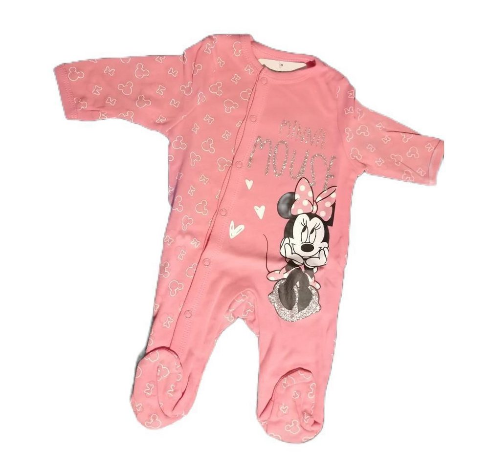 Disney Baby Strampler Minnie Maus Baby- & Kleinkind-Strampler mit Glitzer Schriftzug, Rosa von Disney Baby