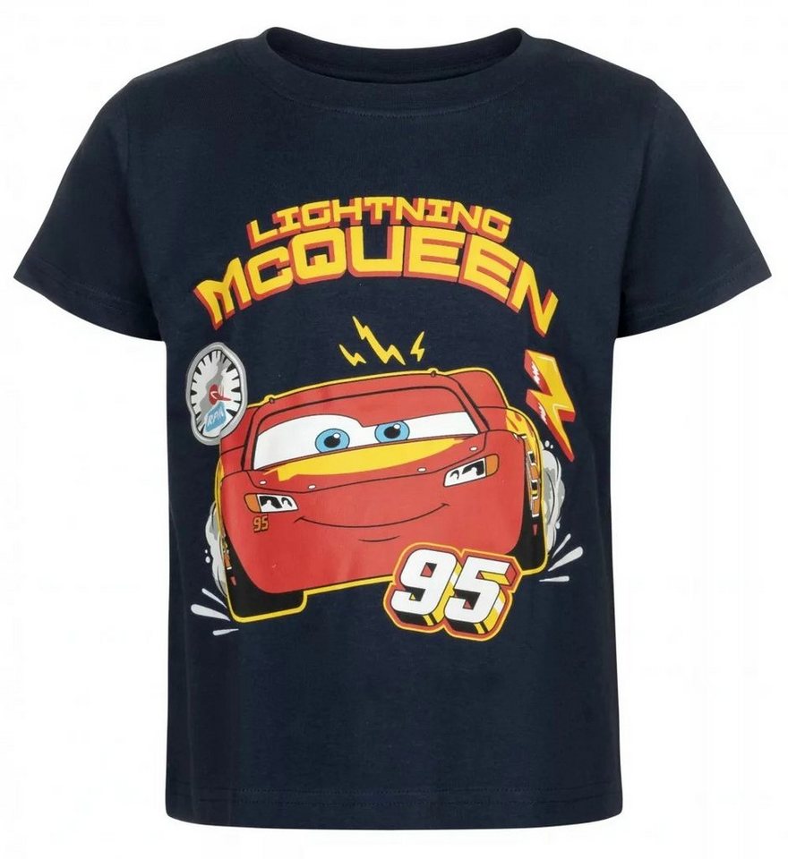 Disney Cars Print-Shirt Disney Lightning MCQueen Kinder Jungen T-Shirt Gr. 98 bis 128, Schwarz, Baumwolle von Disney Cars
