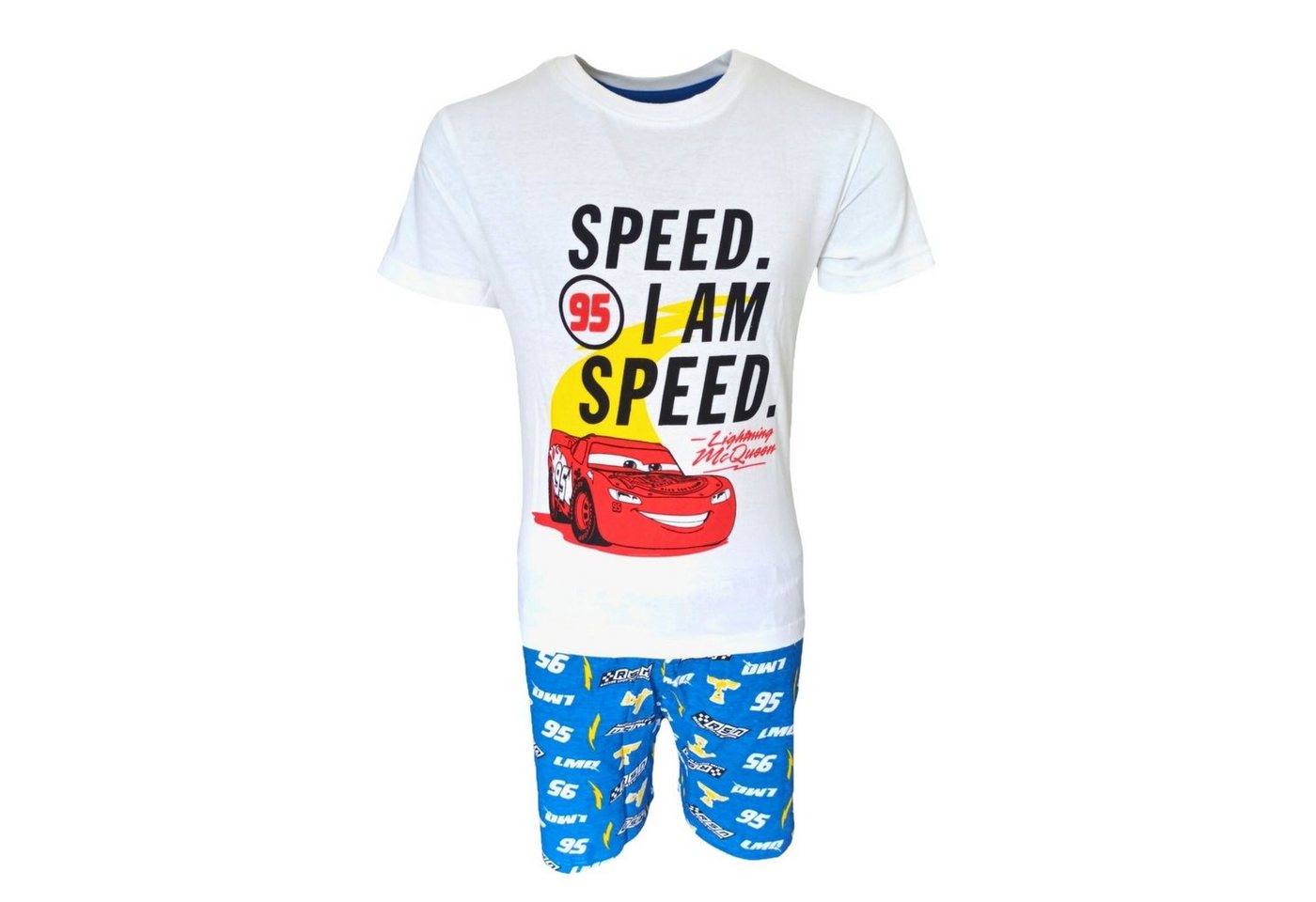 Disney Cars Schlafanzug Lightning McQueen (2 tlg) Pyjama Set kurzarm Jungen Shorty Gr. 98-128 cm von Disney Cars