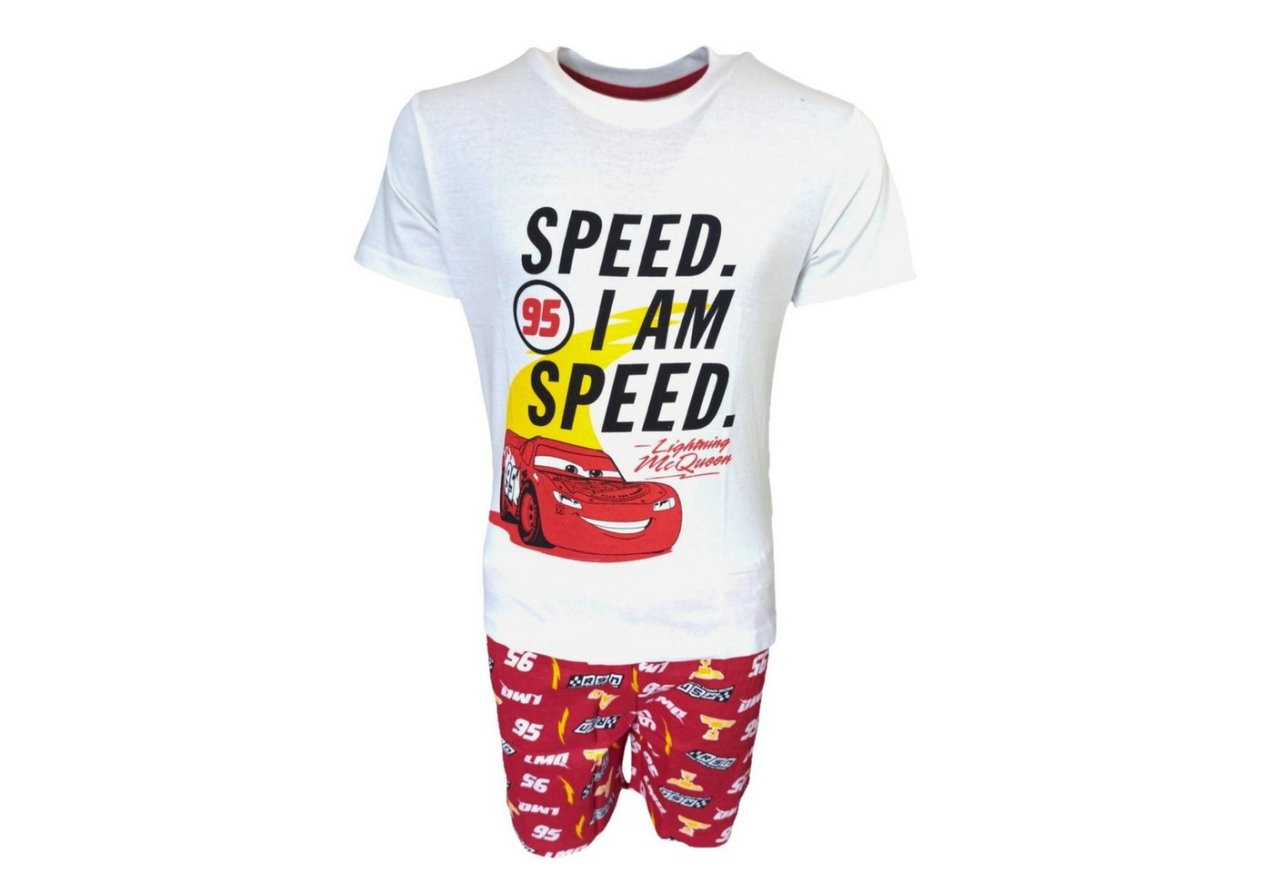 Disney Cars Schlafanzug Lightning McQueen (2 tlg) Pyjama Set kurzarm Jungen Shorty Gr. 98-128 cm von Disney Cars