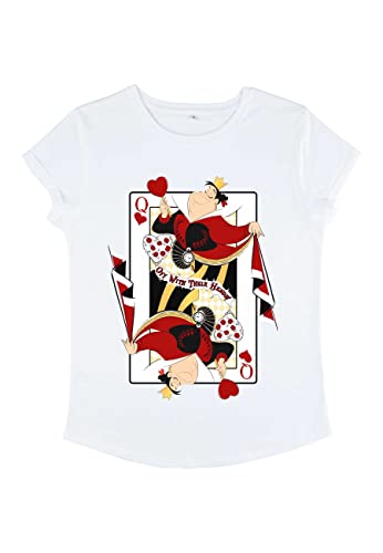 Disney Classics Alice In Wonderland - Queen Of Hearts Women's Rolled-sleeve White S von Disney