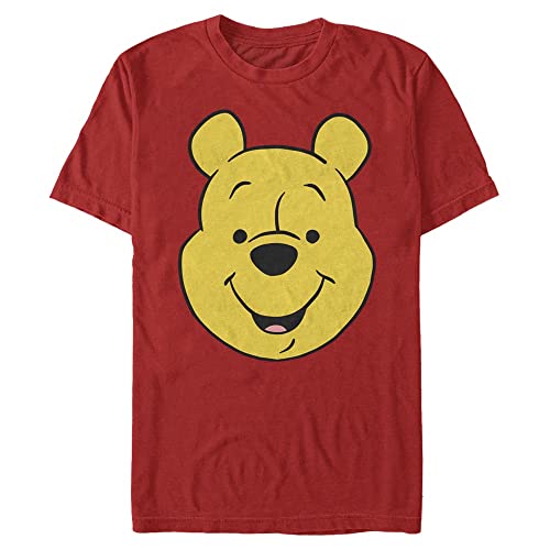 Disney Unisex Winnie The Pooh Winniepooh Big Face Organic Short Sleeve T-shirt, Rot, L von Disney Classics