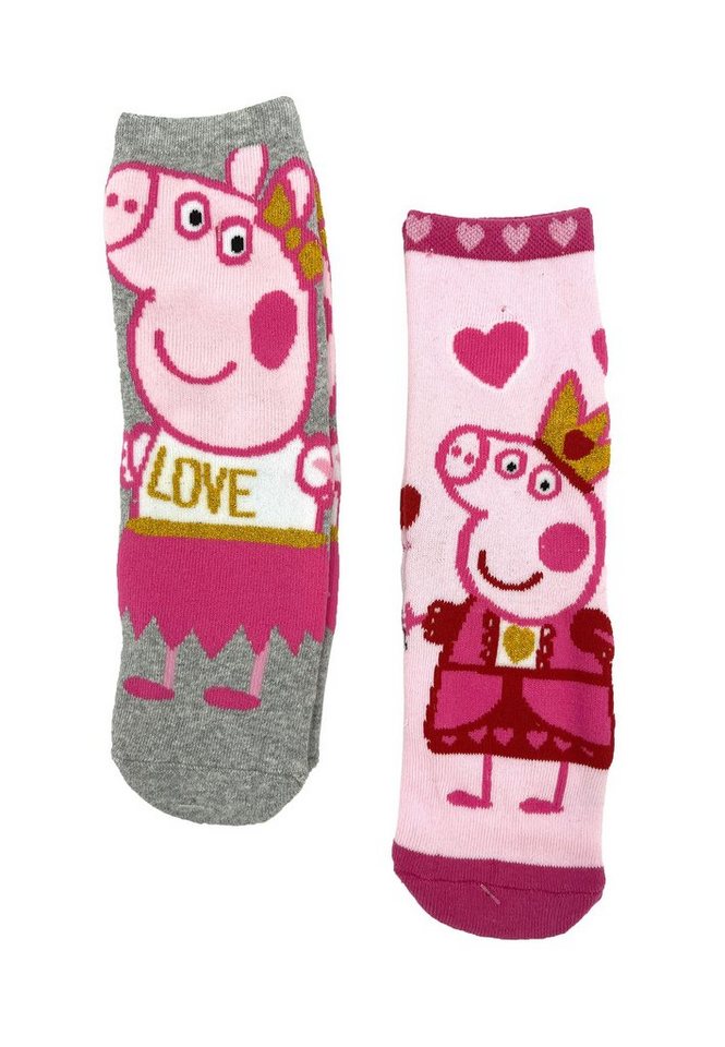 Disney Frozen ABS-Socken Peppa Wutz Mädchen Strümpfe Socken (2-Paar) mit anti-rutsch Noppen von Disney Frozen