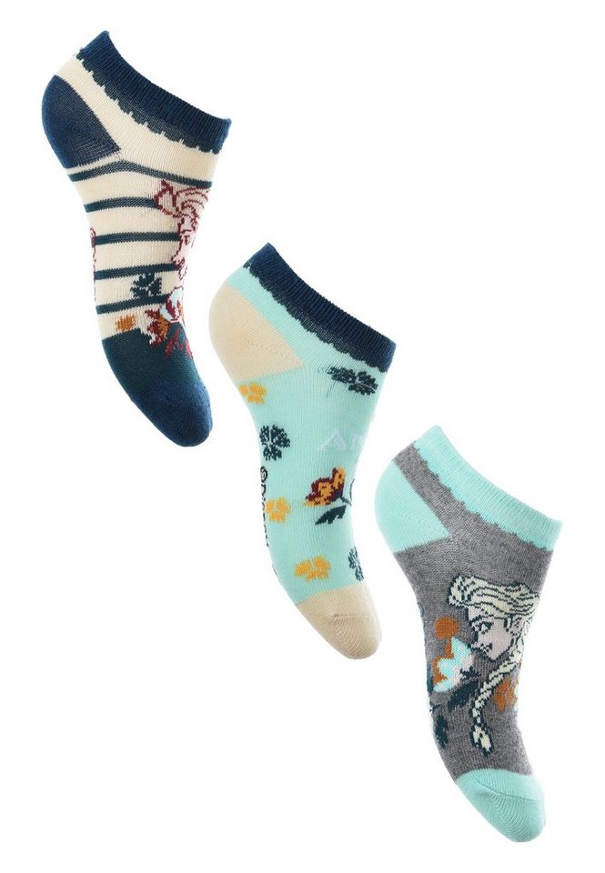 Disney Frozen Socken Eiskönigin Anna & Elsa Kinder Mädchen Sneaker Socken Strümpfe (3-Paar) von Disney Frozen