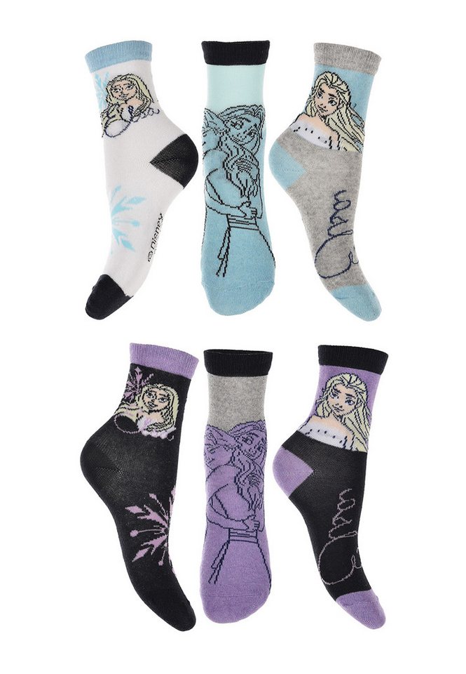 Disney Frozen Socken Eiskönigin Anna & Elsa Kinder Mädchen Socken Strümpfe (6-Paar) von Disney Frozen