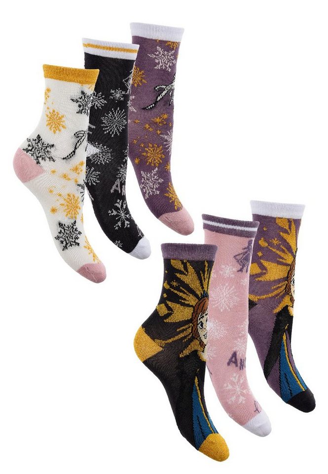 Disney Frozen Socken Eiskönigin Anna & Elsa Kinder Mädchen Socken Strümpfe (6-Paar) von Disney Frozen