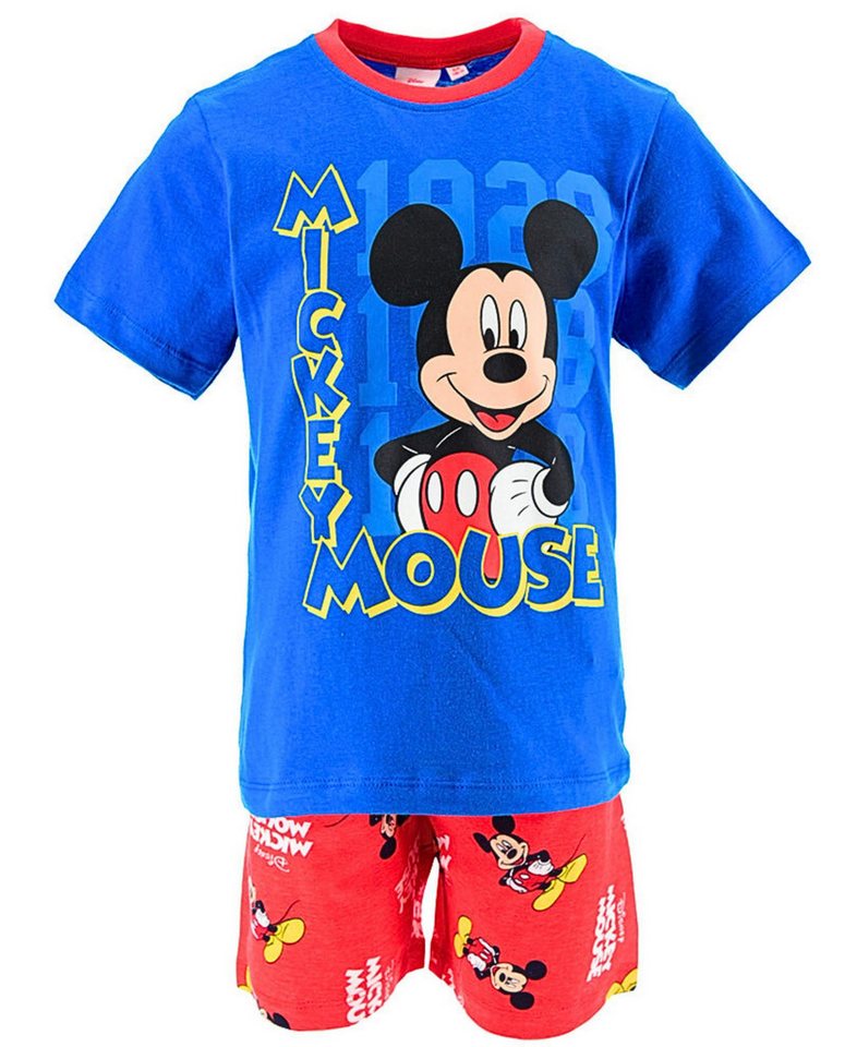 Disney Mickey Mouse Schlafanzug Mickey Maus (2 tlg) Jungen Shorty aus Baumwolle Gr. 98 - 116 cm von Disney Mickey Mouse