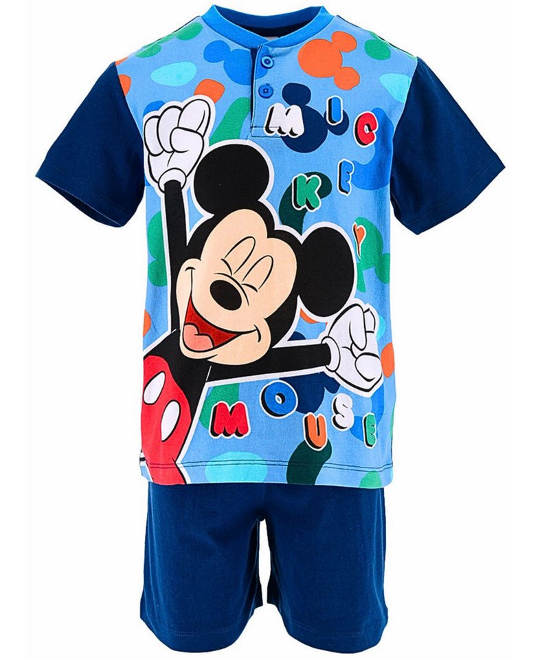 Disney Mickey Mouse Schlafanzug Mickey Maus (2 tlg) Pyjama Set kurz - Jungen Shorty Gr. 98-128 cm von Disney Mickey Mouse