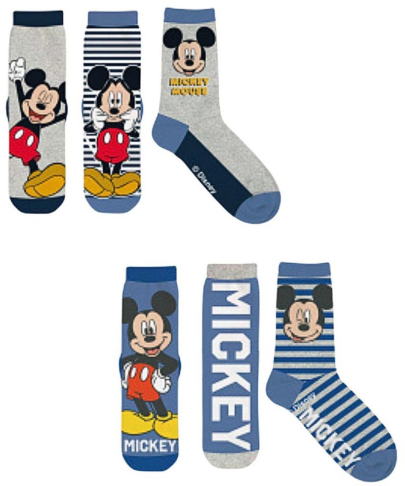 Disney Mickey Mouse Socken Mickey Maus (6-Paar) Lange Socken für Jungen Gr. 23-34 von Disney Mickey Mouse