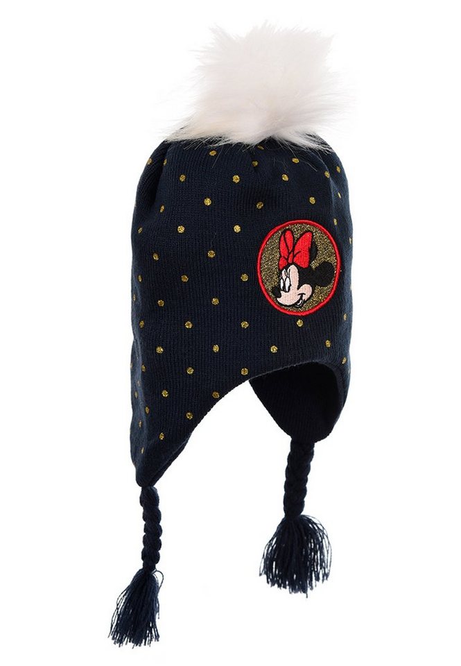 Disney Minnie Mouse Bommelmütze Mädchen Kinder Winter-Bommel-Mütze von Disney Minnie Mouse