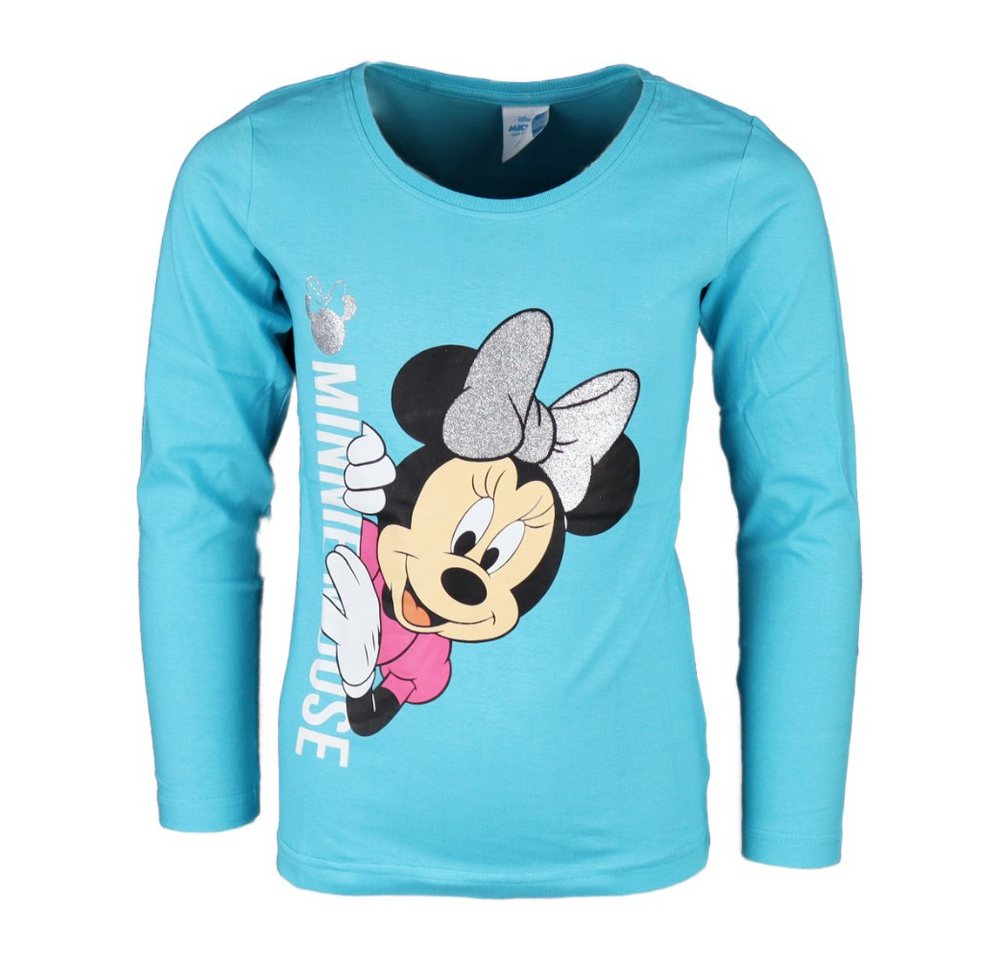 Disney Minnie Mouse Langarmshirt Minnie Maus Kinder Mädchen Shirt Gr. 104-134, 100% Baumwolle von Disney Minnie Mouse