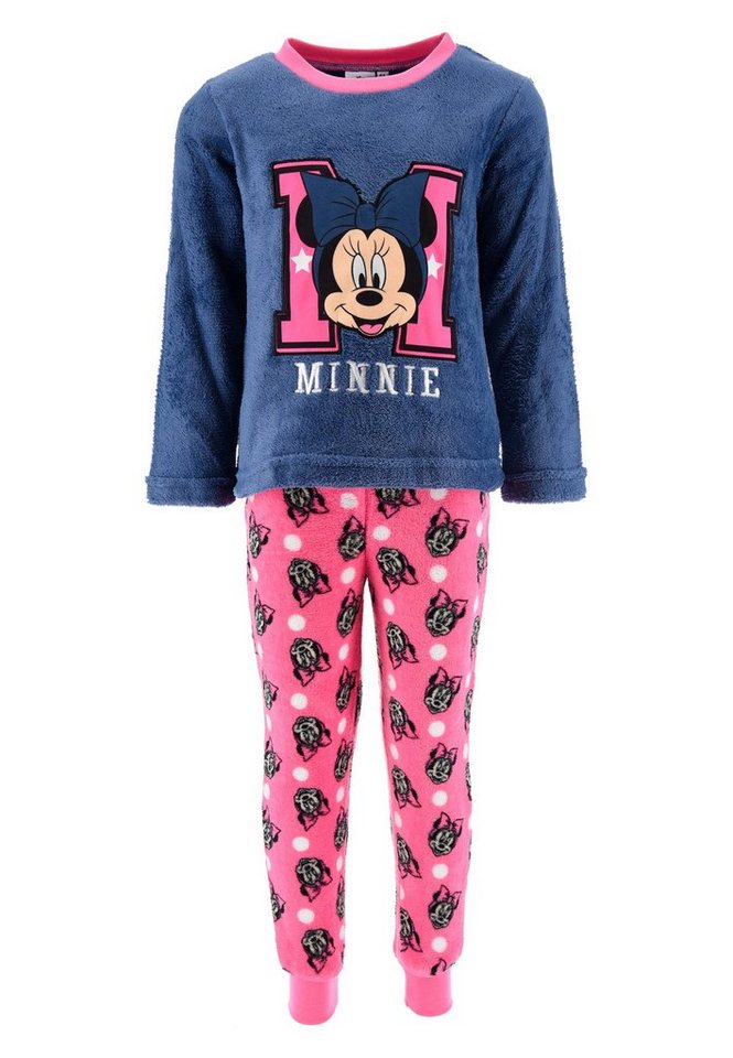 Disney Minnie Mouse Schlafanzug Kinder Mädchen Schlafanzug Pyjama Langarm Shirt + Schlaf-Hose (2 tlg) Mini Maus von Disney Minnie Mouse