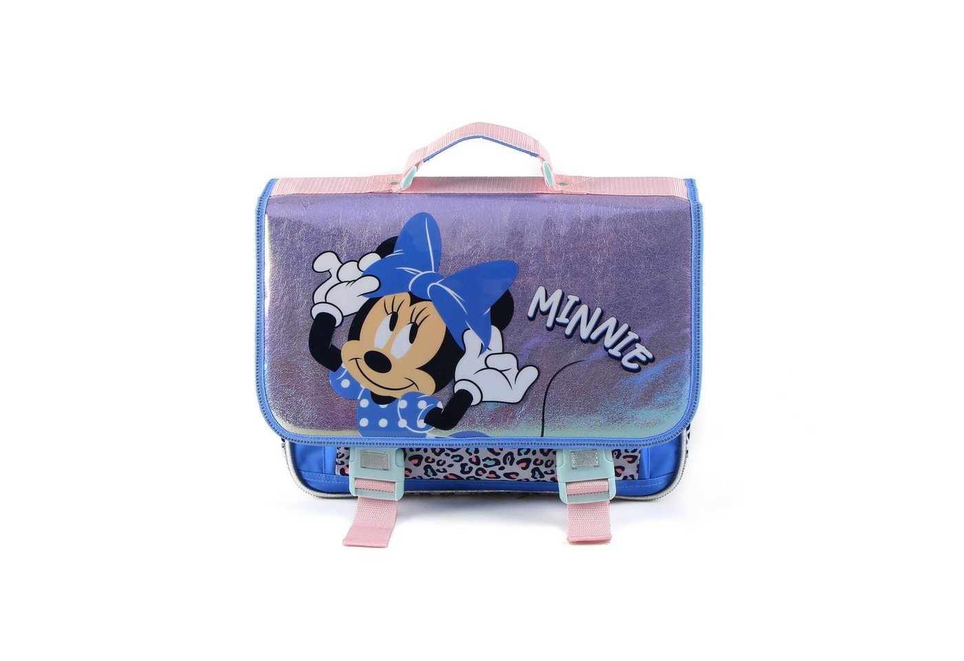 Disney Minnie Mouse Schulrucksack Leopard Schulrucksack Blaue Schleife 41 cm Schultasche für Kinder von Disney Minnie Mouse