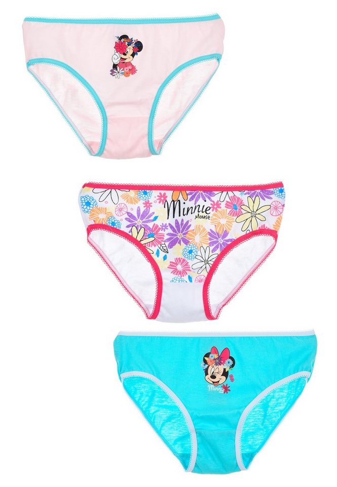 Disney Minnie Mouse Slip Kinder Mädchen Unterhosen Schlüpfer 3er Pack (3-St) Mini Maus von Disney Minnie Mouse