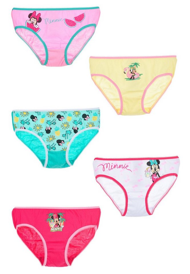 Disney Minnie Mouse Slip Kinder Mädchen Unterhosen Schlüpfer 5er Pack (5-St) Mini Maus von Disney Minnie Mouse