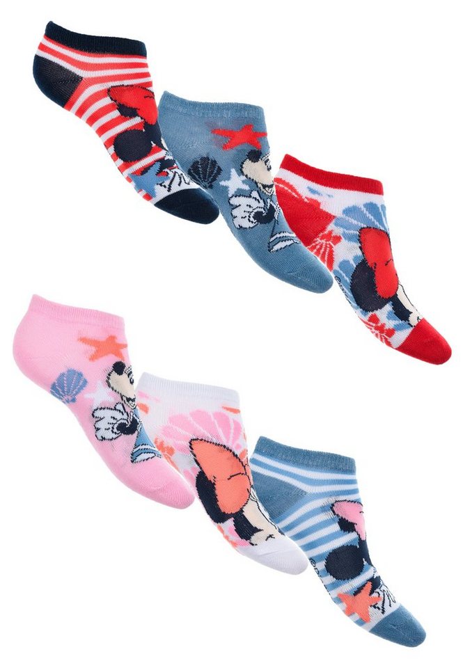 Disney Minnie Mouse Sneakersocken Kinder Mädchen Sneaker Strümpfe Socken (6-Paar) von Disney Minnie Mouse