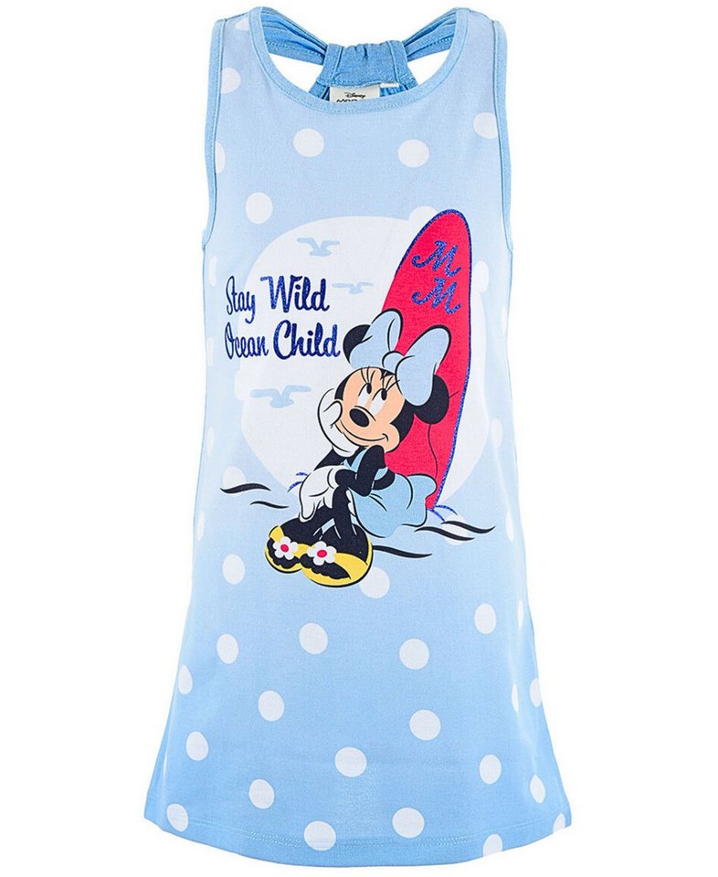 Disney Minnie Mouse Sommerkleid Minnie Maus Mädchen Jerseykleid mit Glitzerdetails Gr. 98-128 cm von Disney Minnie Mouse