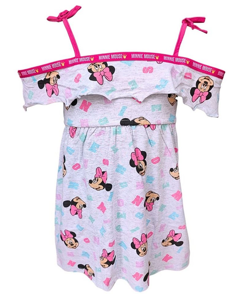 Disney Minnie Mouse Sommerkleid Minnie Maus Off-Shoulder Jerseykleid für Mädchen Gr. 104-134 cm von Disney Minnie Mouse