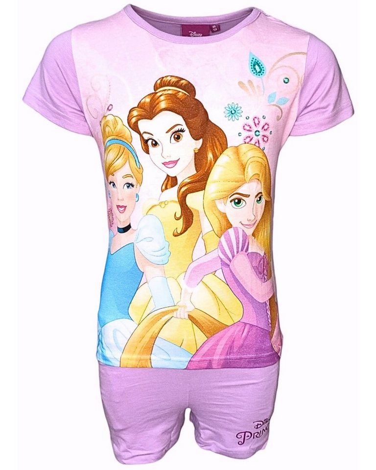 Disney Princess Shorty Cinderella, Belle & Rapunzel (2 tlg) Mädchen Set T-Shirt & Kurze Hose Gr. 98 - 128 cm von Disney Princess