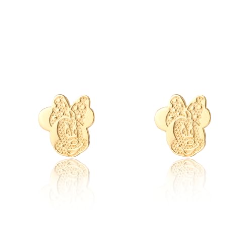 10 K YG Minnie-Kopf-Ohrstecker, doppelte Kerbe, Gelbgold, Kein Edelstein von Disney