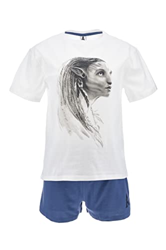 Avatar 2 Der Weg des Wassers T-Shirt und Shorts für Damen, Weicher Baumwoll-Pyjama, Neytiri Design 2-Teiliges Set, Geschenk für Damen und Teenager | S - Weiß von Disney