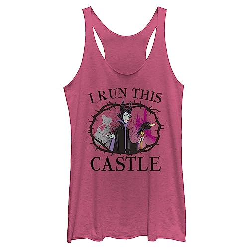 Disney Damen Maleficent I Run This Castle T-Shirt, Pink Heather, Groß von Disney