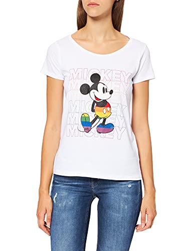 Disney Damen WODMICKTS135 T-Shirt, weiß, Small von Disney