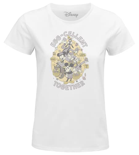 Disney Damen Wodmickts257 T-Shirt, weiß, Small von Disney