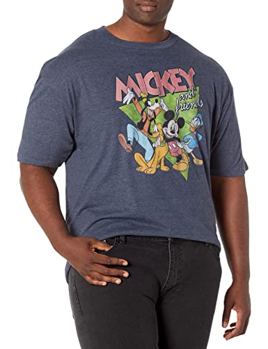 Disney Herren Funky Strauß T-Shirt, Marineblau Heather, 5XL Groß Tall von Disney