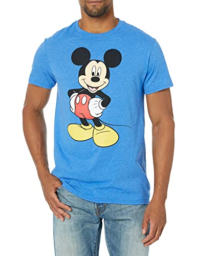 Disney Herren Mickey Wash T-Shirt, Royal Blue Heather, Mittel von Disney