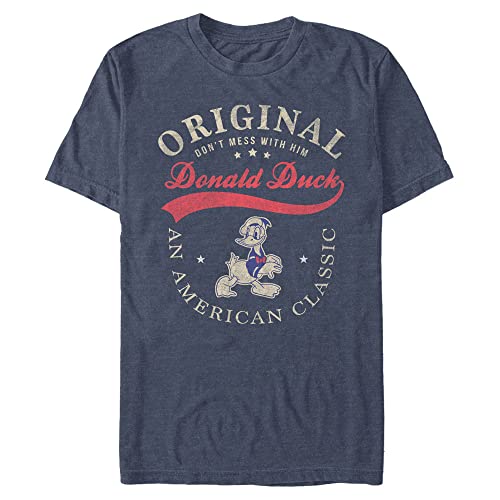 Disney Herren The One and Only Donald T-Shirt, Marineblau Heather, 4XL von Disney