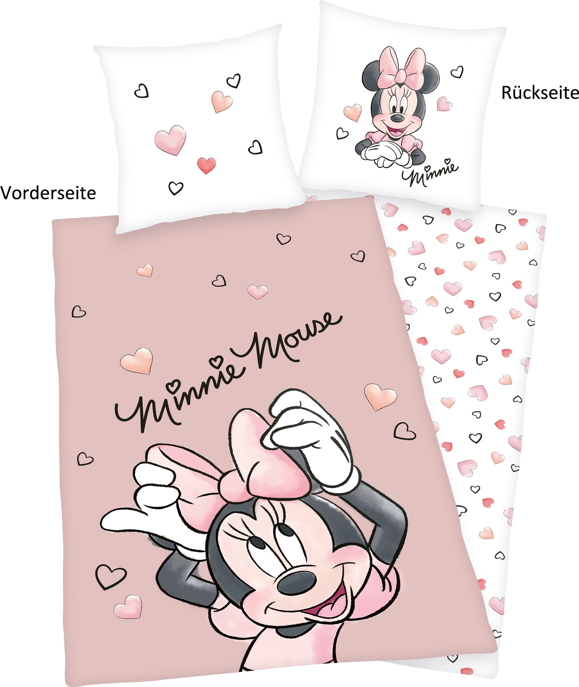 Disney Kinderbettwäsche "Disney´s Minnie Mouse", mit tollem Minnie Mouse Motiv von Disney