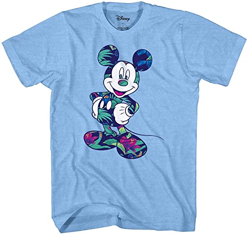 Disney Mickey Mouse Herren-T-Shirt, tropisch, mintgrün, für Erwachsene, Premium Sky Blue Heather, Mittel von Disney