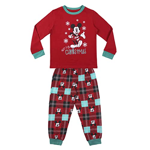 Disney Mickey Mouse und Minnie Mouse Weihnachts Pyjama, Familien Pyjama für Kinder und Erwachsene, Pyjama Set für Damen, Herren, Jungen und Mädchen, Familien Weihnachts Geschenk (Jungen, 8 Jahre) von Disney