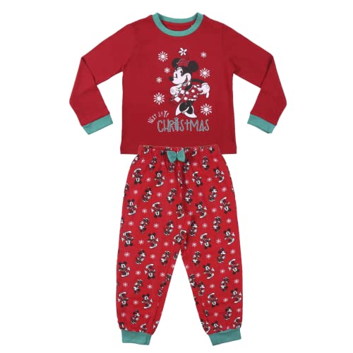 Disney Mickey Mouse und Minnie Mouse Weihnachts Pyjama, Familien Pyjama für Kinder und Erwachsene, Pyjama Set für Damen, Herren, Jungen und Mädchen, Familien Weihnachts Geschenk (Mädchen, 6 Jahre) von Disney