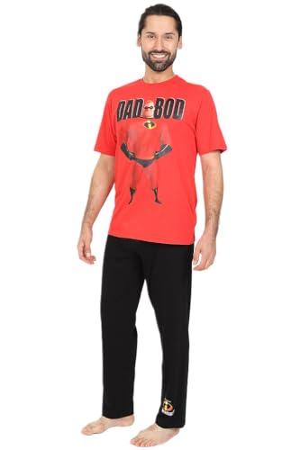 Disney Mr Incredible Dad Bod Herren Pyjama-Set, lang, rot, XXL von Disney