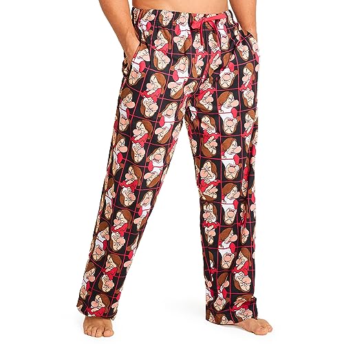 Disney Nightmare Before Christmas Pyjamahose Herren Lang - Baby Yoda Schlafanzug Herren Lang in den Größen S-3XL (Rot Grumpy, M) von Disney