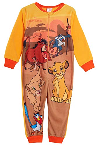 Disney Onezee Einteiler, Motiv: Der König der Löwen, Fleece, für Kinder, Mädchen, Jungen, Schlafanzug, Orange, 104 von Disney