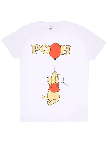 Disney T-Shirt für Frauen | Damen Winnie The Pooh Tshirt | Winnie The Pooh Geschenke für Frauen | Weiß | Large von Disney