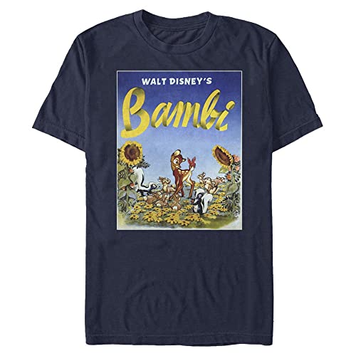 Disney Unisex Bambi Bambi Sunflowers Organic Short Sleeve T-shirt, Navy Blau, M von Disney