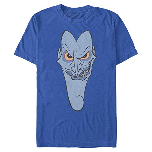 Disney Unisex Hercules Hades Big Face Organic Short Sleeve T-shirt, Bright Blue, XXL von Disney