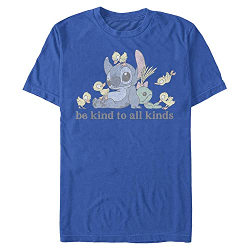 Disney Unisex Lilo & Stitch Kind To All Kinds Organic Short Sleeve T-shirt, Bright Blue, S von Disney