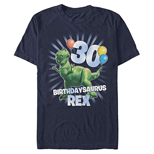 Disney Unisex Toy Story 1-3-Ballon Rex 30 Organic Short Sleeve T-Shirt, Navy Blue, L von Disney